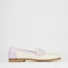 Mocassino tacco 1 cm beige pelle