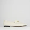 Mocassino tacco 1 cm beige pelle
