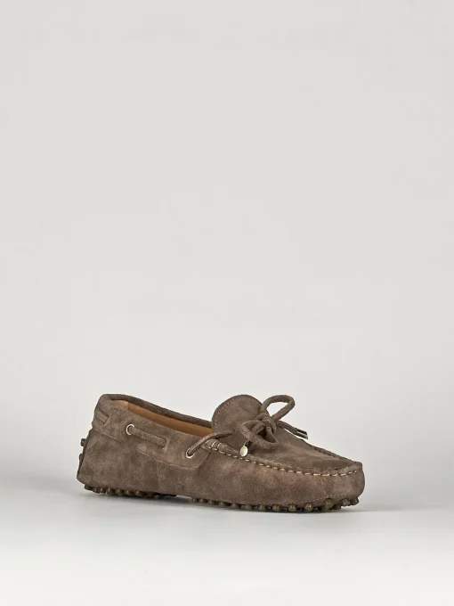 Mocassino tacco 1 cm beige camoscio