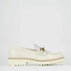 Mocassino tacco 1 cm bianco pelle