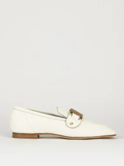 Mocassino tacco 1 cm bianco pelle