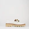 Mocassino tacco 1 cm bianco