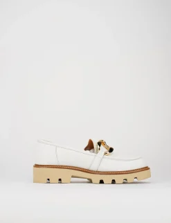 Mocassino tacco 1 cm bianco