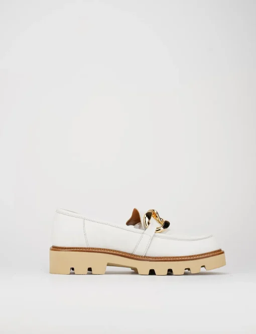 Mocassino tacco 1 cm bianco