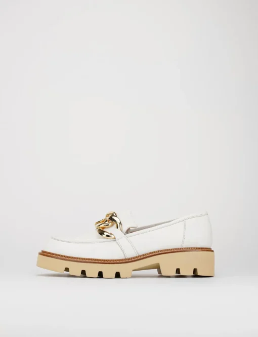 Mocassino tacco 1 cm bianco