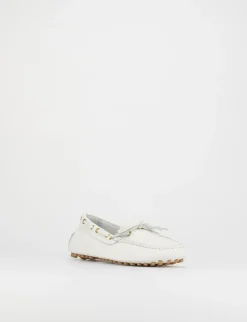 Mocassino tacco 1 cm bianco pelle