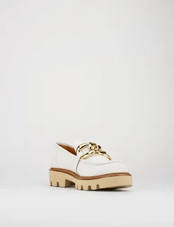 Mocassino tacco 1 cm bianco