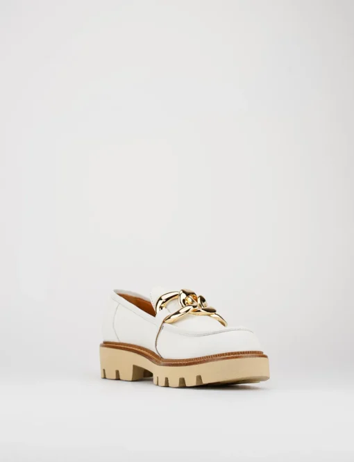 Mocassino tacco 1 cm bianco
