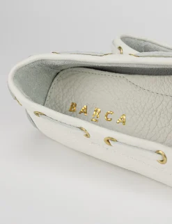 Mocassino tacco 1 cm bianco pelle