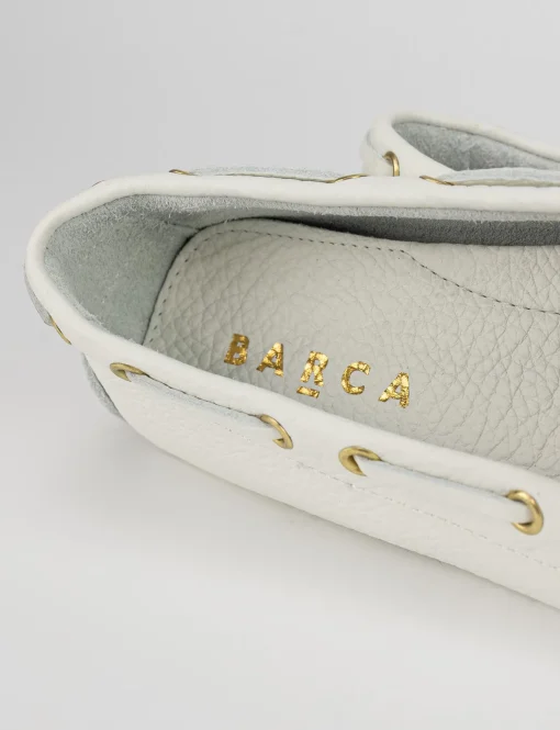 Mocassino tacco 1 cm bianco pelle