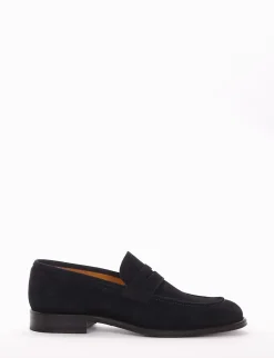 mocassino tacco 2 cm blu