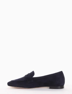 mocassino tacco 1 cm blu