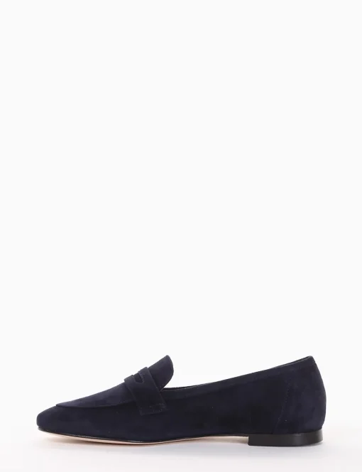 mocassino tacco 1 cm blu