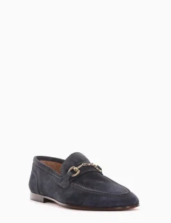 mocassino tacco 2 cm blu