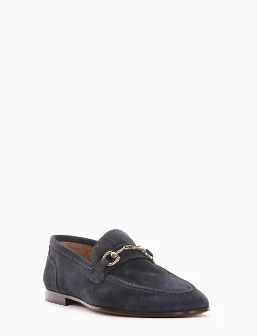 mocassino tacco 2 cm blu