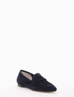 mocassino tacco 1 cm blu