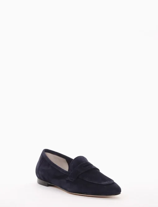 mocassino tacco 1 cm blu