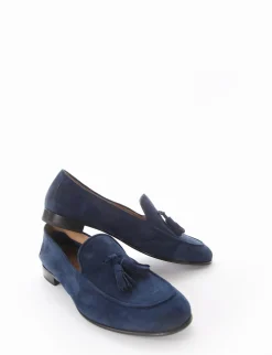 mocassino tacco 1 cm blu