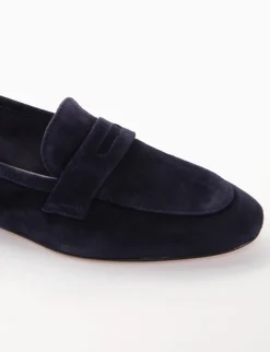 mocassino tacco 1 cm blu