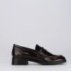Mocassino tacco 2 cm bordo' pelle