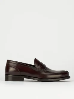 Mocassino tacco 2 cm bordo' pelle