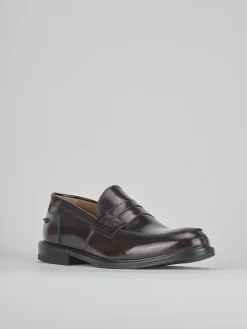 Mocassino tacco 2 cm bordo' pelle
