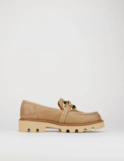 Mocassino tacco 1 cm camel
