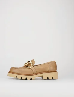 Mocassino tacco 1 cm camel