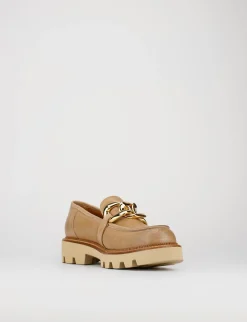 Mocassino tacco 1 cm camel