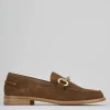 Mocassino tacco 1 cm marrone camoscio
