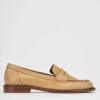 Mocassino tacco 1 cm marrone pelle