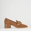 Mocassino tacco 6 cm marrone camoscio