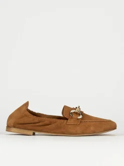 Mocassino tacco 1 cm marrone camoscio