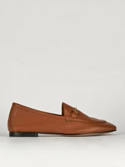 Mocassino tacco 1 cm marrone pelle