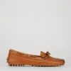 Mocassino tacco 1 cm marrone pelle