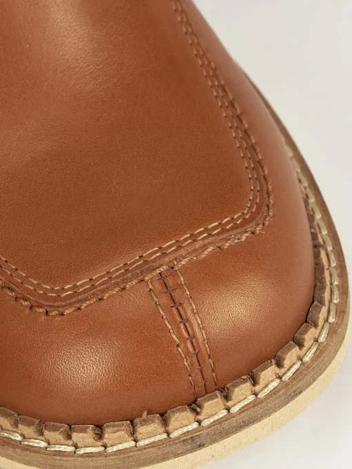 Mocassino tacco 7 cm marrone pelle