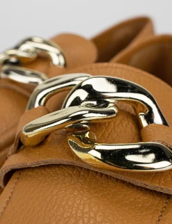 Mocassino tacco 1 cm marrone pelle