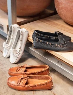 Mocassino tacco 1 cm marrone pelle