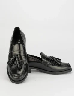 Mocassino tacco 3 cm nero