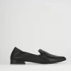 Mocassino tacco 1 cm nero pelle
