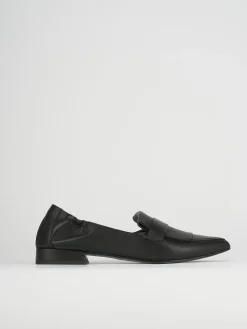 Mocassino tacco 1 cm nero pelle
