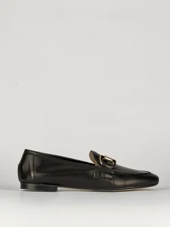 Mocassino tacco 1 cm nero pelle