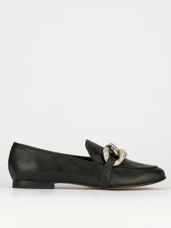 Mocassino tacco 1 cm nero pelle