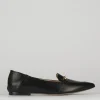 Mocassino tacco 1 cm nero pelle