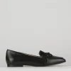 Mocassino tacco 1 cm nero pelle