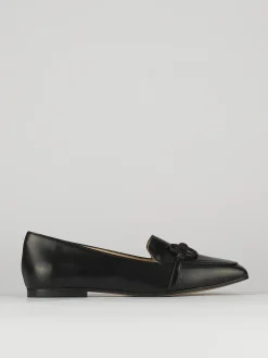 Mocassino tacco 1 cm nero pelle