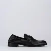 Mocassino tacco 1 cm nero pelle