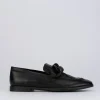 Mocassino tacco 1 cm nero pelle