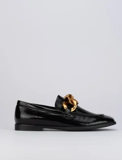 Mocassino tacco 1 cm nero pelle
