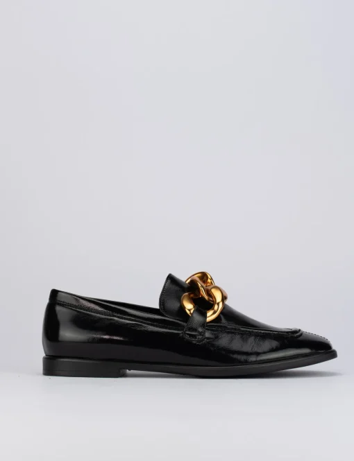 Mocassino tacco 1 cm nero pelle
